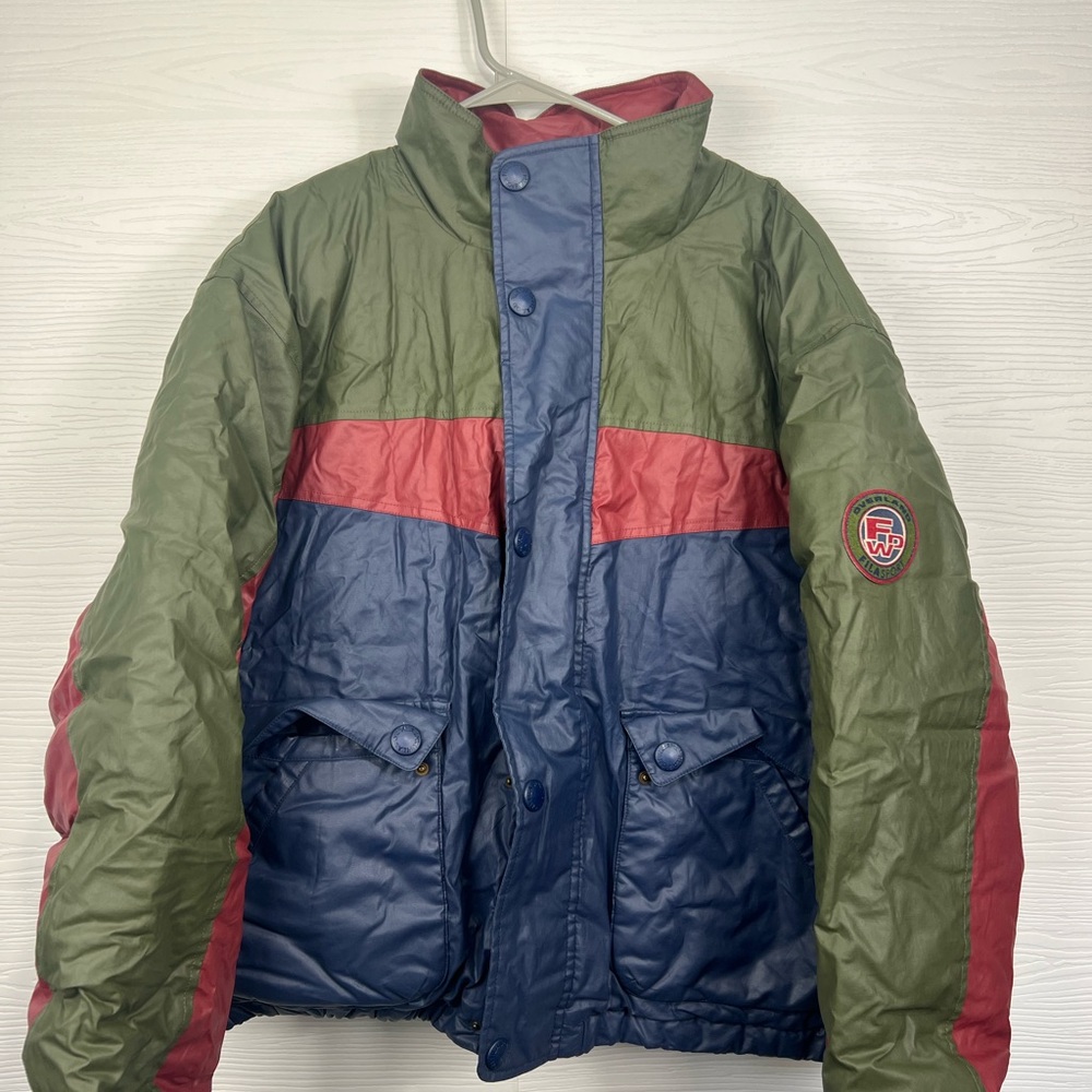 VTG FILA Sport Down 
 Coat Jacket Men's XL Full Zip Snap Pockets 90s